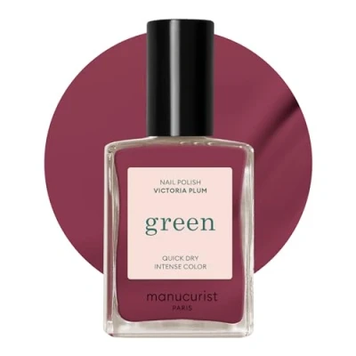 Afbeelding van Manucurist Green Nagellak, klassiek, natuurlijk, 9 delig, biologische lak (84%), manicure, nagelverzorging, 15 ml (Victoria plum)