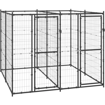 Afbeelding van vidaXL Hondenkennel 4,84 m² staal
