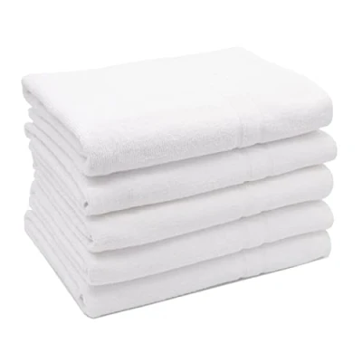 Afbeelding van ZOLLNER Set van 5 douchehanddoeken, katoen, 420 g/m², 70 x 140 cm, wit