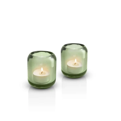 Afbeelding van Eva Solo Acorn Theelichthouder Set van 2 Stuks Pine Green / Glass