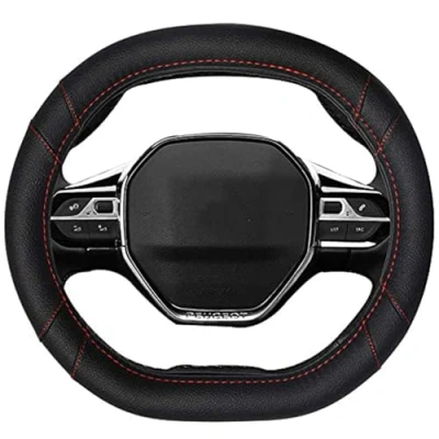 Afbeelding van Mayco Bell Microfiber lederen autostuurhoes voor Peugeot 3008 4008 5008 2016 2019 508 208 e (rode lijn)