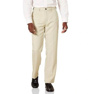 Image de Amazon Essentials Pantalon habillé pour homme, coupe classique, taille extensible et devant plat, pierre, 96,5 x 81,3 cm (l L)