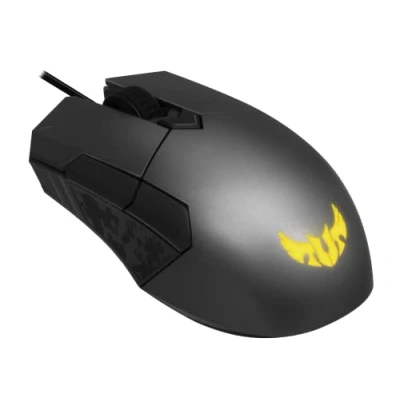 Afbeelding van ASUS TUF Gaming M5 RGB gamingmuis in tweehandig en ergonomisch design met optische sensor, duurzame coating, ultrasterke Omron schakelaars Aura Sync verlichting