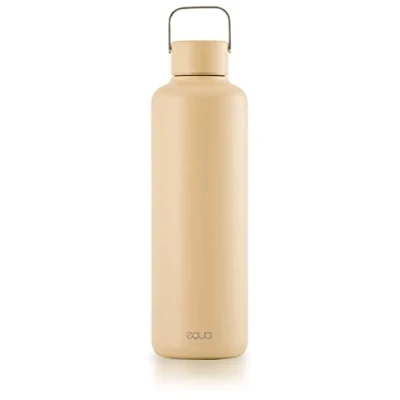 Afbeelding van EQUA Tijdloze roestvrijstalen fles, ultralicht en BPA vrij, 100% lekvrij, 600 ml, tijdloos design, siliconen bodem (latte, groot)
