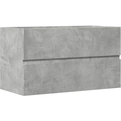 Afbeelding van Badkamerwandkast 80x38,5x45 cm bewerkt hout betongrijs