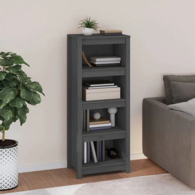Afbeelding van Boekenkast 50x35x125,5 cm massief grenenhout grijs