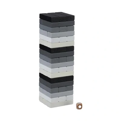 Afbeelding van Relaxdays vallende toren houten spel behendigheidsspel wiebeltoren