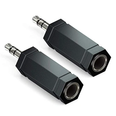 Afbeelding van deleyCON 2 x audio stereo jack adapter 3,5 mm stekker naar 6,3 hifi converter ontvanger home cinema hoofdtelefoon