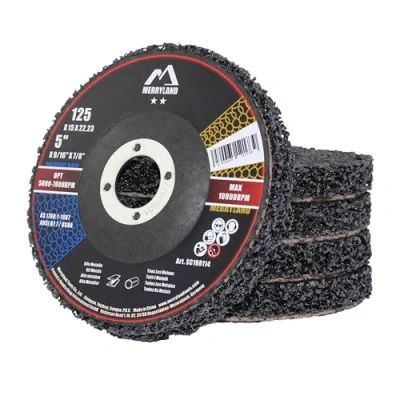 Afbeelding van Merryland Craft Line SC108114 05 afbijtschijf 125 mm zwart reinigingsschijven CSD schijf 5 stuks, metaal roestvrij staal ijzer,