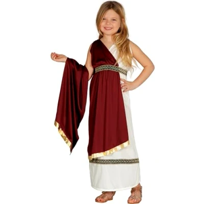 Afbeelding van Fiestas Guirca Verkleedjurk Archeon Meisjes Wit/rood Mt 110/116