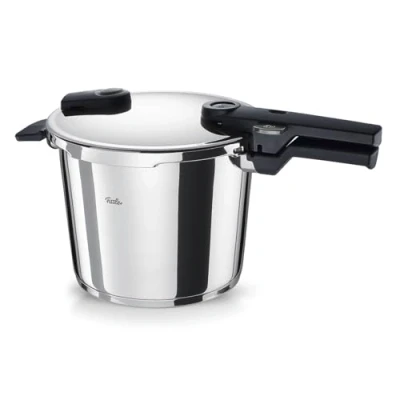 Afbeelding van Fissler Vitaquick Snelkookpan, 6 l, Ø 22 cm, roestvrij staal, 2 kookniveaus, Made in Germany, inductie