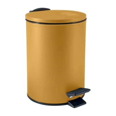 Afbeelding van Spirella Pedaalemmer Cannes safraan geel 5 liter metaal L20 x H27 cm soft close toilet/badkamer