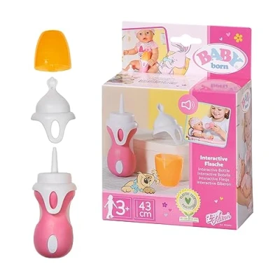 Image de Baby Born Interactive Biberon &amp; Cuillère pour Les poupées de 43 cm Contient 2 Attaches Petites Mains Développe l’empathie aptitudes sociales 3 Ans + 832493