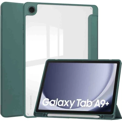Afbeelding van iMoshion Tablet Hoes Geschikt voor Samsung Galaxy Tab A9 Plus Trifold Hardcase Bookcase Groen