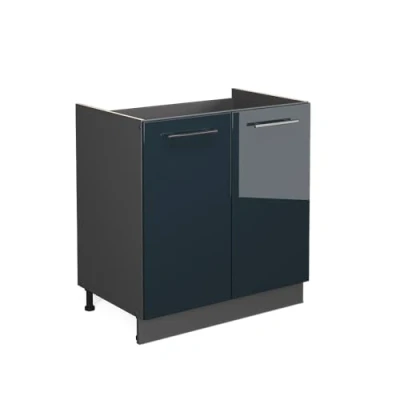 Afbeelding van Vicco Wastafelkast Fame Line, Donkerblauw hoogglans/Antraciet, 80 cm zonder werkblad