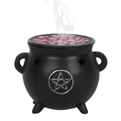 Afbeelding van Something Different Wierookhouder Pentagram Cauldron Zwart