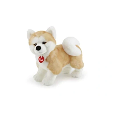 Afbeelding van Trudi Classic knuffel Hond Akita 27 cm Hoge kwaliteit pluche Knuffeldier voor jongens en meisjes Beige Wit 15x27x25 maat M