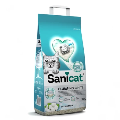 Afbeelding van Sanicat Kattenbakvulling Clumping White Cotton Fresh 10 liter