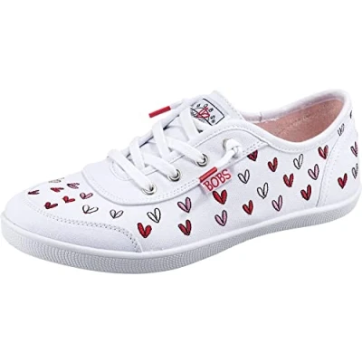 Afbeelding van Skechers BOBS B CUTE X Goldcrown Sneakers laag, Dames, Maat: 37, White/red/pink Katoen