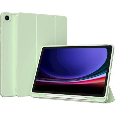 Afbeelding van Accezz Tablet Hoes Geschikt voor Samsung Galaxy Tab A9 Plus Smart Silicone Bookcase Lichtgroen