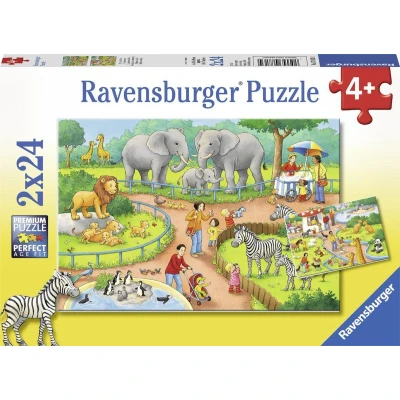 Afbeelding van Ravensburger Puzzel Een dag in de Dierentuin 2x24 stuks