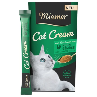 Afbeelding van Megapak: 55x15g Miamor Cat Cream Kip + Groente Kattensnacks