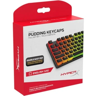 Afbeelding van HyperX Pudding toetsen Compleet spel PBT Zwart Amerikaanse lay out 104 toetsen, achtergrondverlichting, OEM profiel