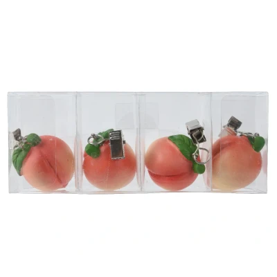 Afbeelding van Decoris Tafelkleedgewichten fruit perzik 4x tafelkleed/tafelzeil Tropische Hawaii thema Versiering/feestartikelen