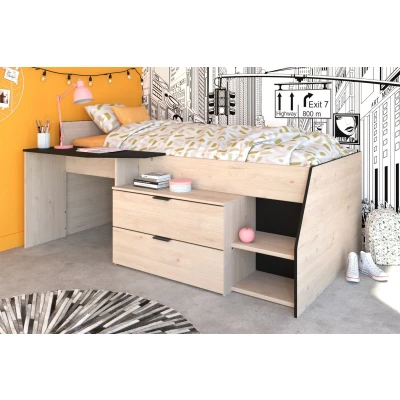 Afbeelding van Parisot Kinderbed 1 persoons Milky All in one 90x200 Jackson Oak