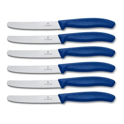 Afbeelding van Victorinox Swiss Classic Tafelmessenset 6 delig Blauw Gekarteld
