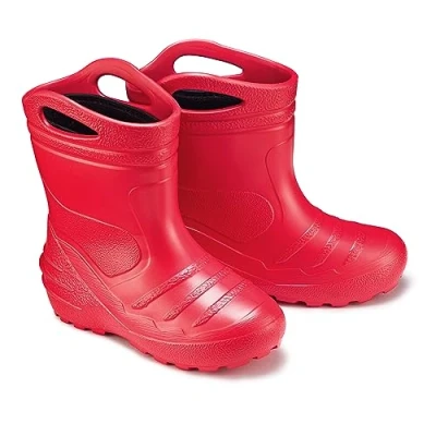 Afbeelding van ESTRO Rubberen laarzen voor kinderen, regenlaarzen meisjes, gevoerde regenlaarzen, regenschoenen, K051, Rood
