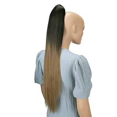 Afbeelding van PRETTYSHOP H115 haarverlenging, 70 cm, mat, paardenstaart, haarstukje, matbruin