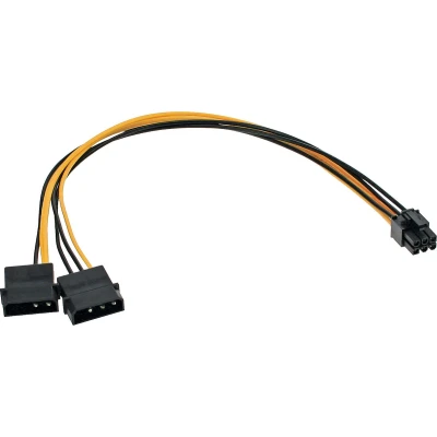 Afbeelding van PCIe 6 pins (m) 2x Molex 4 voedingsadapter 0,30 meter