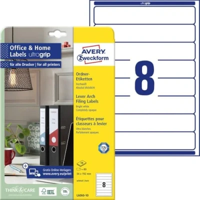 Image de AVERY Zweckform Etiquette pour dos de classeur, 34 x 192 mm