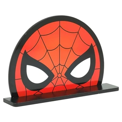 Afbeelding van Disney Marvel Spider Man klein wandrek voor kinderen, motief masker, zwevend houten rek slaapkamer, speelkamer