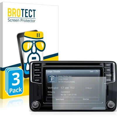 Afbeelding van BROTECT Screenprotector voor Volkswagen Caddy 2015 Discover Media 6.5&quot; Folie Beschermfolie Beschermglas transparant (3 Stuks)