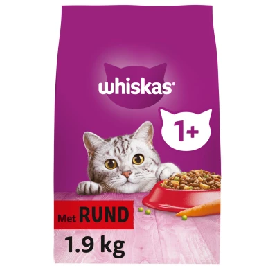 Afbeelding van Whiskas Brokjes Adult Rund Kattenvoer 1.9 kg