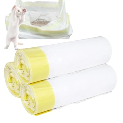 Afbeelding van Set van 3 rollen/60 kattenbakzakken, 94 x 45 cm, met draaggreep, kattenbakvulling, scheurvast, vloeistofdicht, kattenbakzak, inclusief