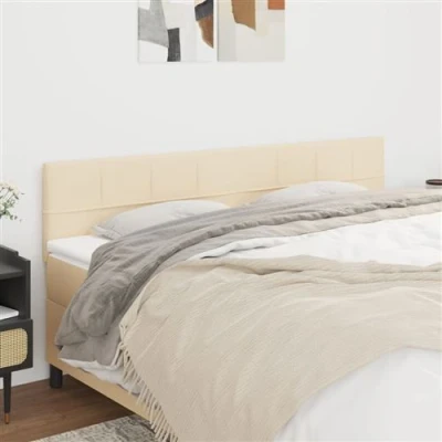 Afbeelding van vidaXL Hoofdborden 2 st 100x5x78/88 cm stof crèmekleurig