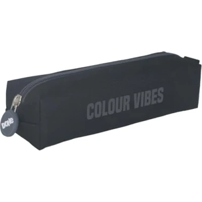 Afbeelding van DOHE Eenvoudig schooletui 1 vak, veelzijdig rechthoekig etui, 21 x 6 cm, ritssluiting, gemaakt van duurzaam polyester kleur Vibes zwart, 20 5 eenpersoonsbed (1, zwart., Eenpersoons