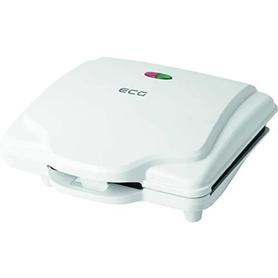 Afbeelding van ECG S 1370 Waffle Tosti ijzer voor 2 vierkante wafels apparaat met anti aanbaklaag 700 watt Wit