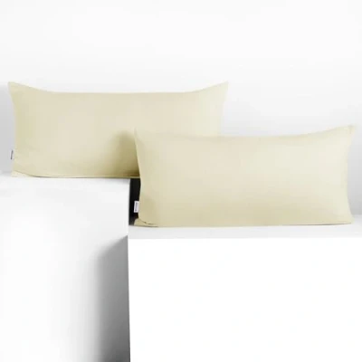 Image de DecoKing Lot de 2 taies d&#039;oreiller 40 x 80 cm en Coton avec Fermeture éclair Beige ambré