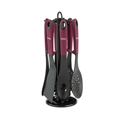 Afbeelding van Jata HACC4600 Set van 6 nylon kookgerei, pan, pollepel, schuimspaan, spaghettilepel, spatel en schep, bestand tegen temperaturen tot 210