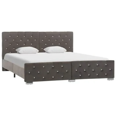 Afbeelding van Bedframe fluweel grijs 160x200 cm