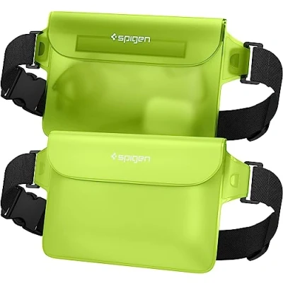 Afbeelding van Spigen Aqua Shield Waterdichte zakken, IPX8 gecertificeerd, cactusgroen, 2 stuks