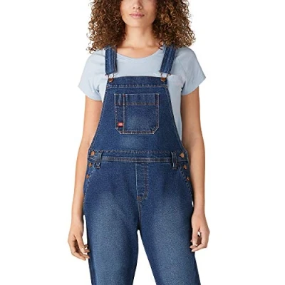 Afbeelding van Dickies Hickory Stripe Boyfriend Bib Overall Slabbetje voor dames, Retro wassing