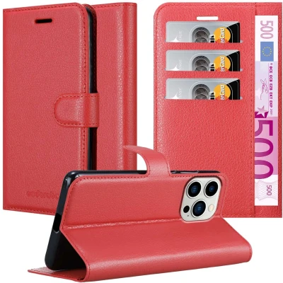 Afbeelding van Cadorabo Hoesje geschikt voor Apple iPhone 14 PRO in KARMIJN ROOD Beschermhoes met magnetische sluiting, standfunctie en kaartvakje Book Case Cover Etui