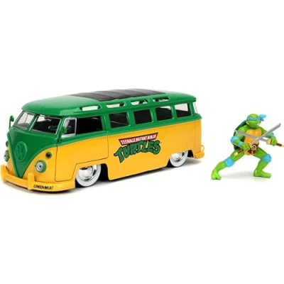 Afbeelding van Jada Toys Turtles Leonardo 1962 VW Bus 1:24