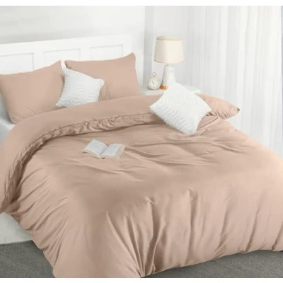 Afbeelding van Utopia Bedding Dekbedovertrekset, dekbedovertrek van zachte microvezel 200 x cm met kussenslopen 50 75 cm, beddengoedset, beige