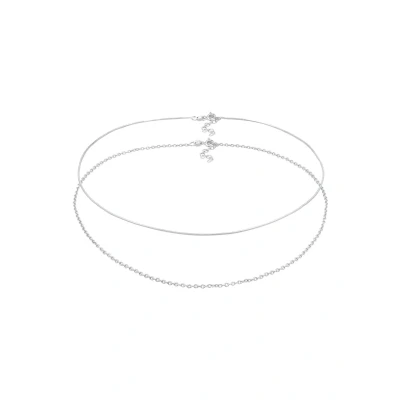 Afbeelding van Elli 2 PACK Choker Basic Ketting silvercoloured, Dames, Maat: 36, Silver coloured